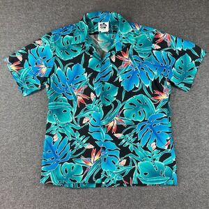 Vintage Hilo Hattie Hibiscus Print Hawaiian Shirt Mens XL Extra Large